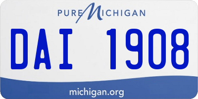 MI license plate DAI1908