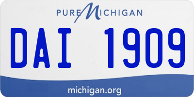 MI license plate DAI1909