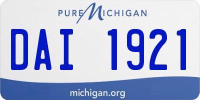 MI license plate DAI1921