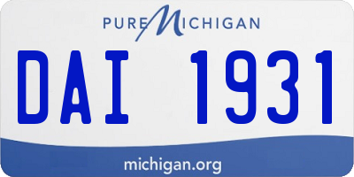 MI license plate DAI1931
