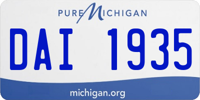 MI license plate DAI1935