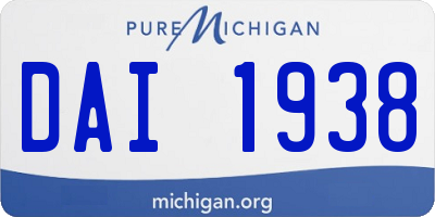 MI license plate DAI1938