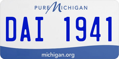 MI license plate DAI1941