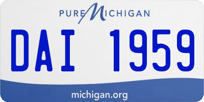 MI license plate DAI1959
