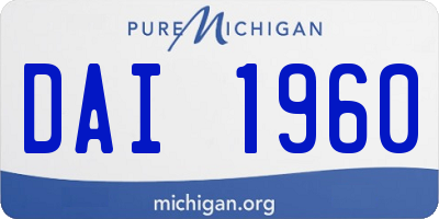 MI license plate DAI1960