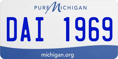MI license plate DAI1969