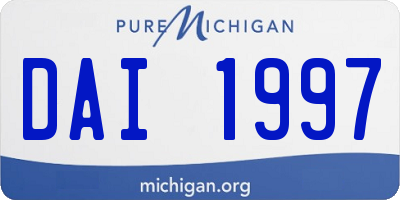 MI license plate DAI1997