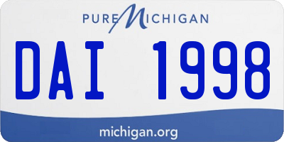 MI license plate DAI1998