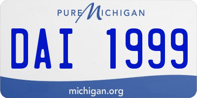 MI license plate DAI1999