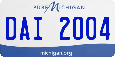 MI license plate DAI2004