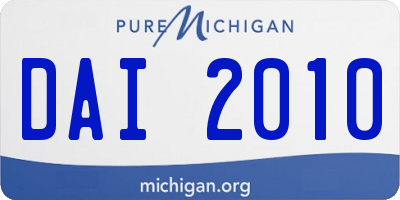 MI license plate DAI2010
