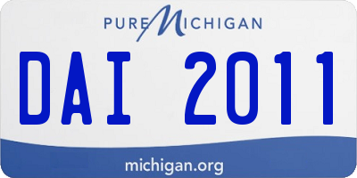 MI license plate DAI2011