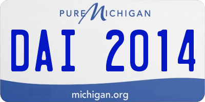 MI license plate DAI2014