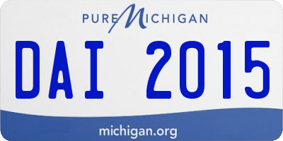 MI license plate DAI2015