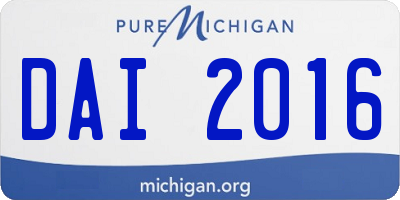 MI license plate DAI2016