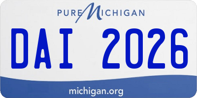 MI license plate DAI2026