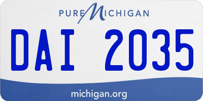 MI license plate DAI2035