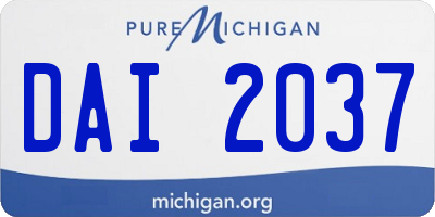 MI license plate DAI2037