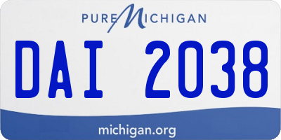MI license plate DAI2038
