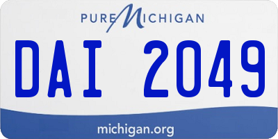 MI license plate DAI2049