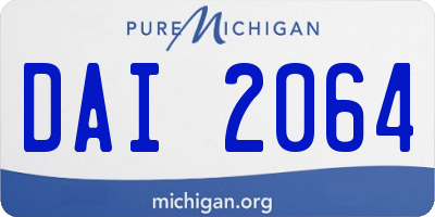 MI license plate DAI2064