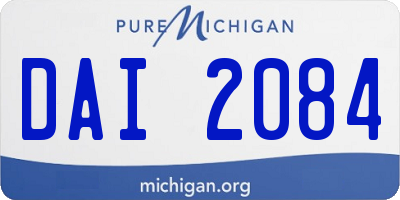 MI license plate DAI2084