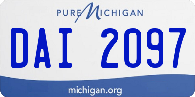 MI license plate DAI2097