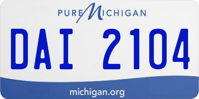 MI license plate DAI2104