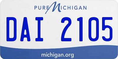 MI license plate DAI2105
