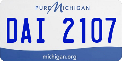MI license plate DAI2107