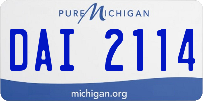 MI license plate DAI2114