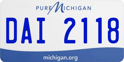 MI license plate DAI2118