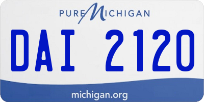 MI license plate DAI2120