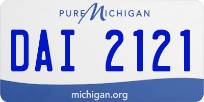 MI license plate DAI2121