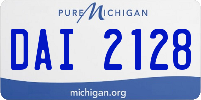 MI license plate DAI2128