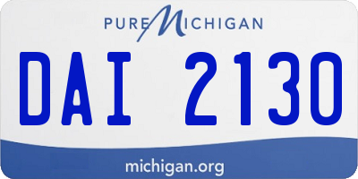 MI license plate DAI2130
