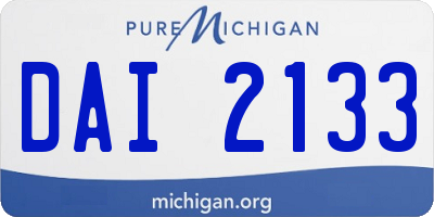 MI license plate DAI2133