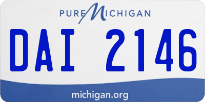 MI license plate DAI2146