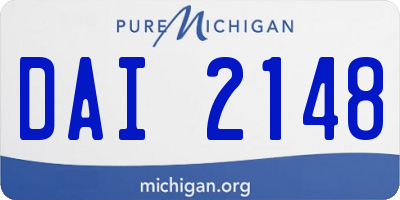 MI license plate DAI2148