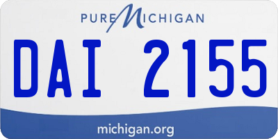 MI license plate DAI2155