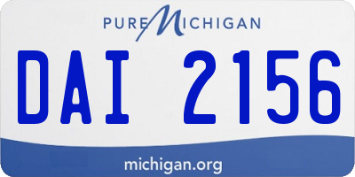 MI license plate DAI2156