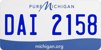 MI license plate DAI2158