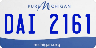 MI license plate DAI2161