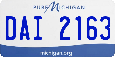MI license plate DAI2163
