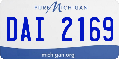 MI license plate DAI2169