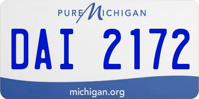 MI license plate DAI2172