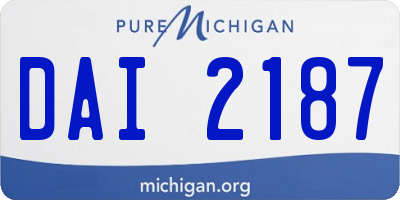 MI license plate DAI2187