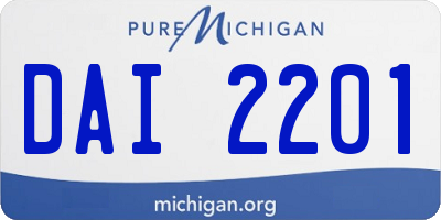 MI license plate DAI2201