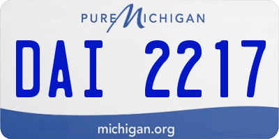 MI license plate DAI2217