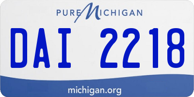 MI license plate DAI2218